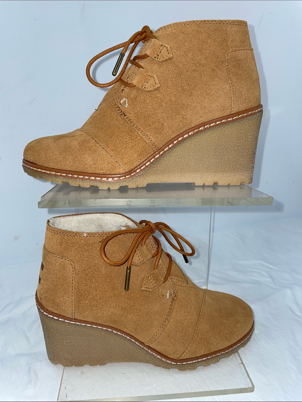 TOMS WOMENS DESERT WEDGE BOOTS FTL-07-107